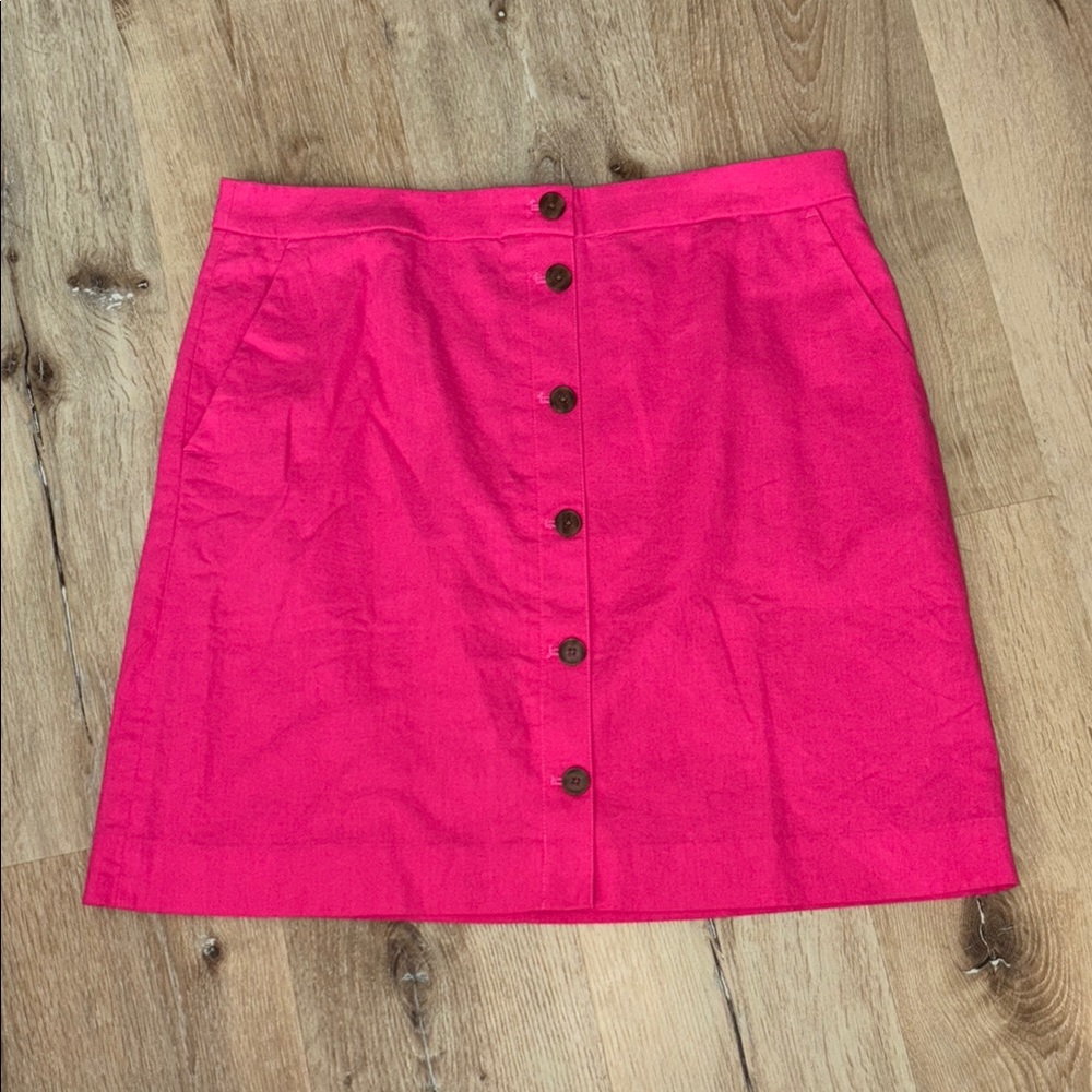 J Crew Factory Pink Button-Front Skirt Size 12 NWT